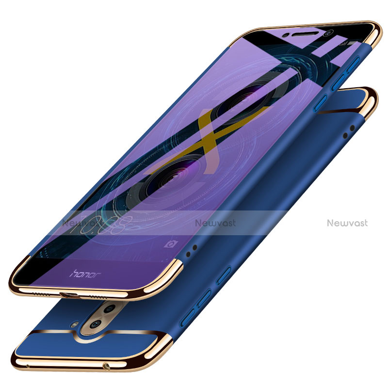Luxury Metal Frame and Plastic Back Cover M03 for Huawei Honor 6X Pro Blue