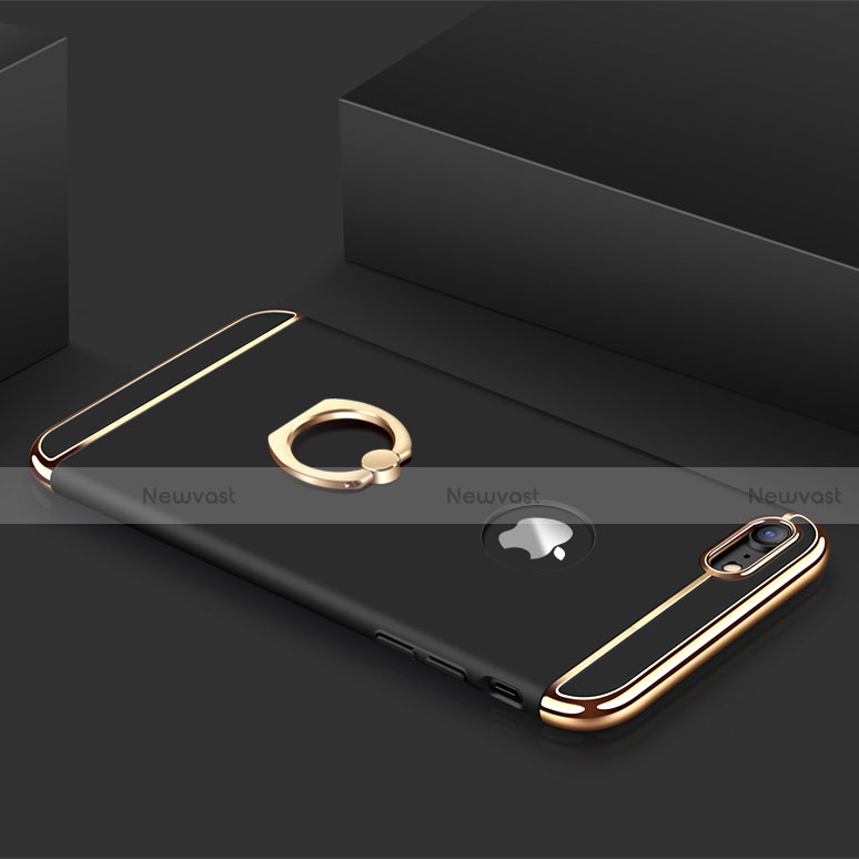 Luxury Metal Frame and Plastic Back Cover with Finger Ring Stand A01 for Apple iPhone 8