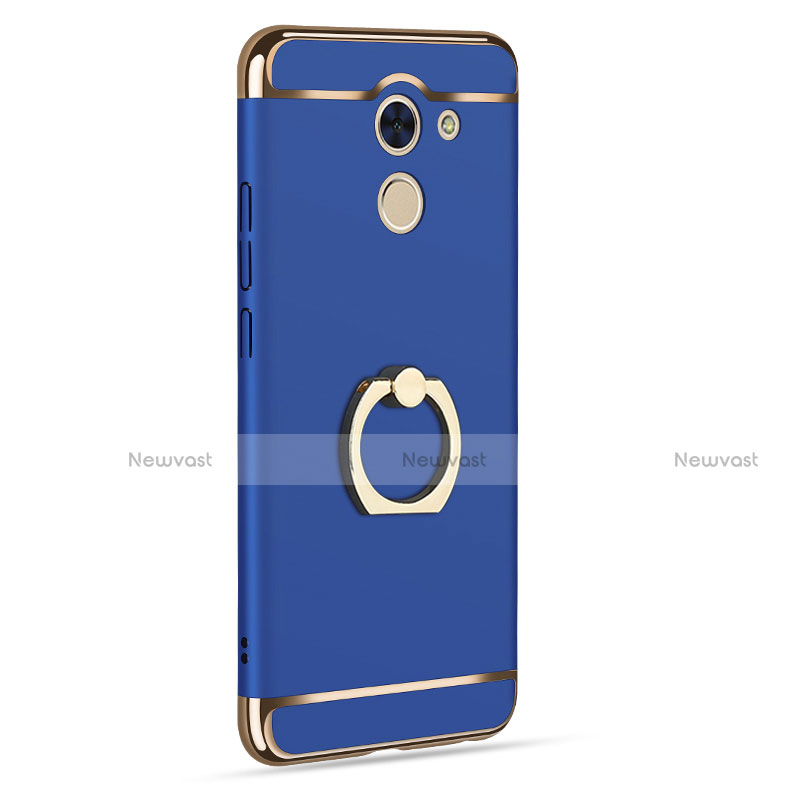 Luxury Metal Frame and Plastic Back Cover with Finger Ring Stand A01 for Huawei Enjoy 7 Plus