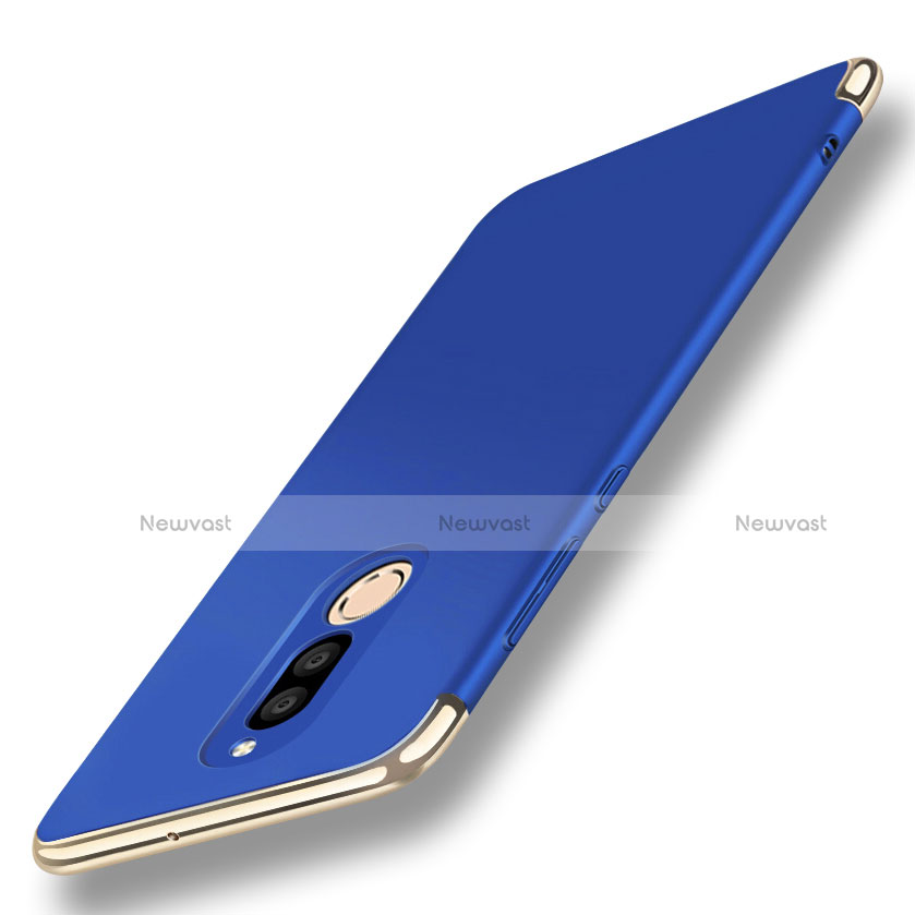 Luxury Metal Frame and Plastic Back Cover with Finger Ring Stand A01 for Huawei G10 Blue