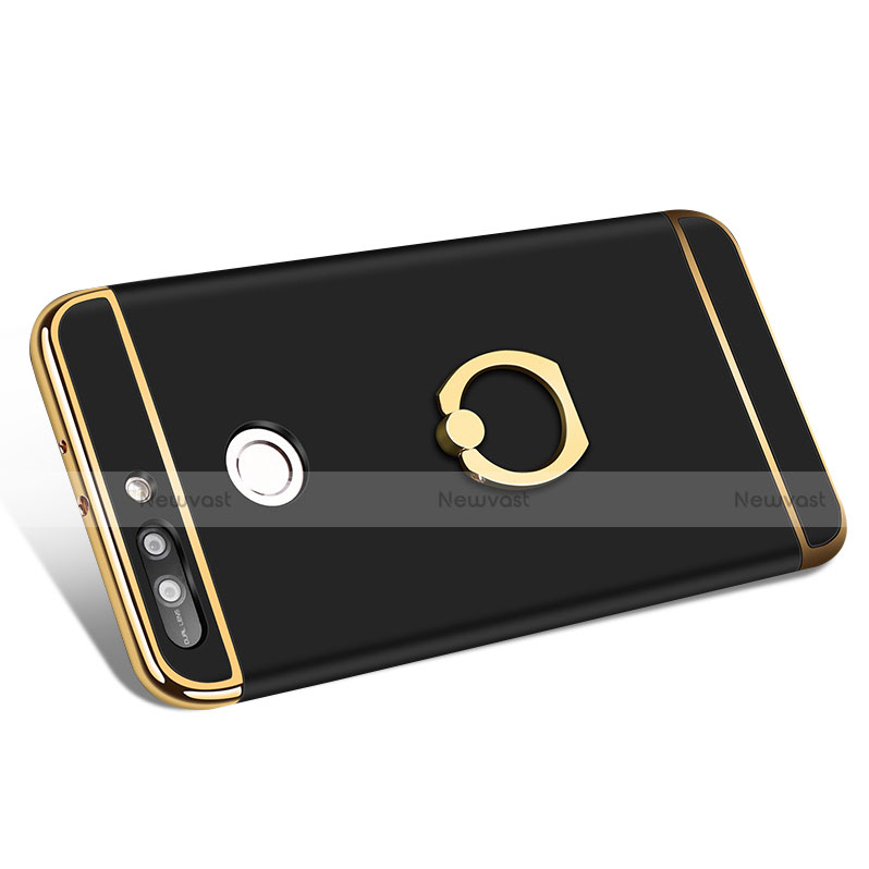 Luxury Metal Frame and Plastic Back Cover with Finger Ring Stand A01 for Huawei Honor 8 Pro