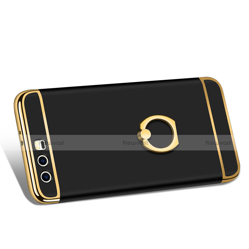 Luxury Metal Frame and Plastic Back Cover with Finger Ring Stand A01 for Huawei Honor 9 Premium
