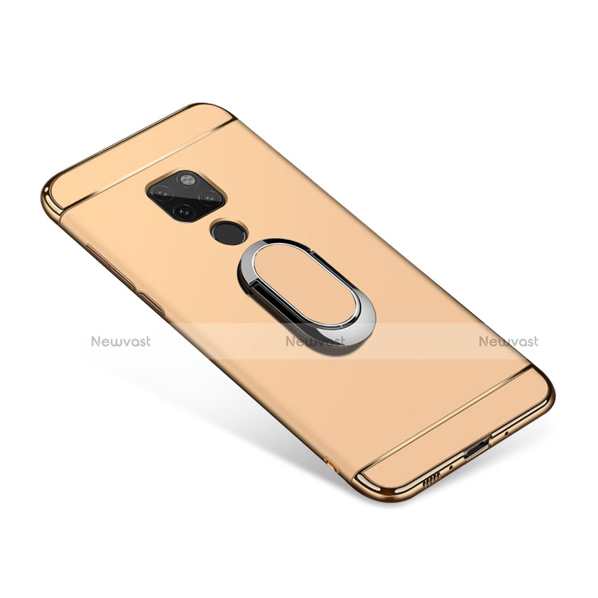 Luxury Metal Frame and Plastic Back Cover with Finger Ring Stand A01 for Huawei Mate 20 Gold