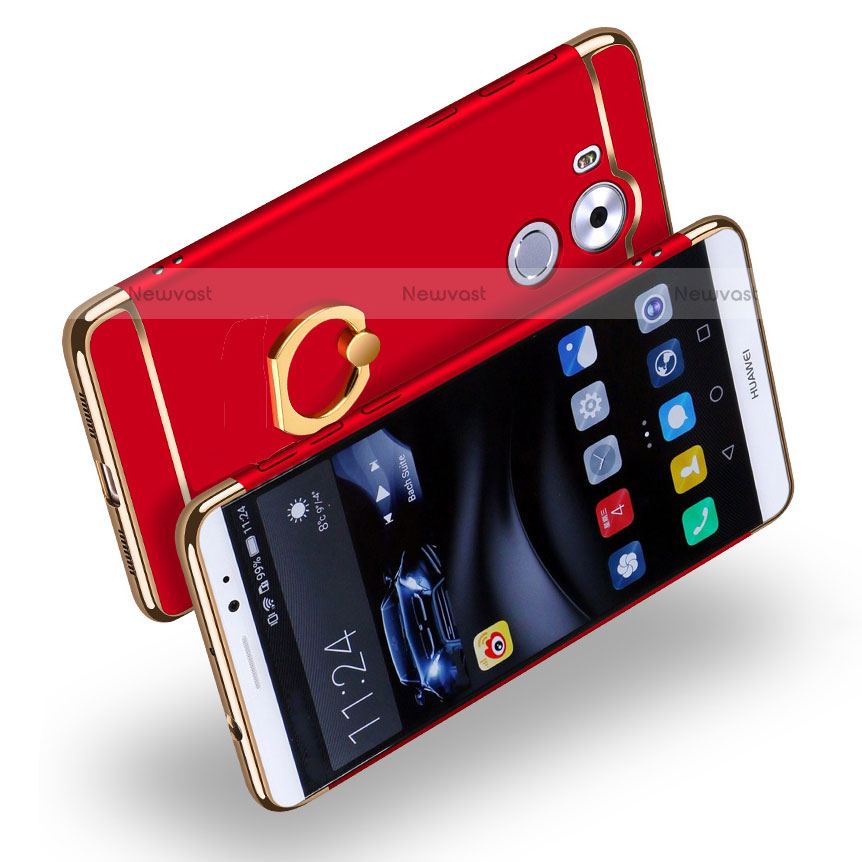 Luxury Metal Frame and Plastic Back Cover with Finger Ring Stand A01 for Huawei Mate 8