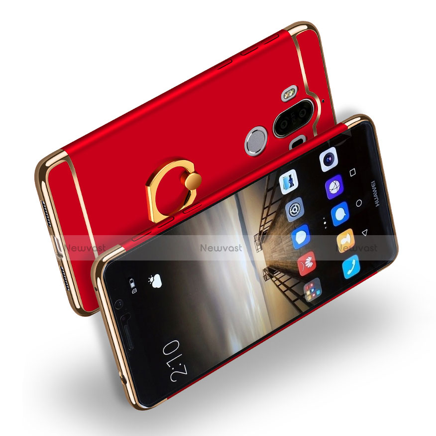 Luxury Metal Frame and Plastic Back Cover with Finger Ring Stand A01 for Huawei Mate 9