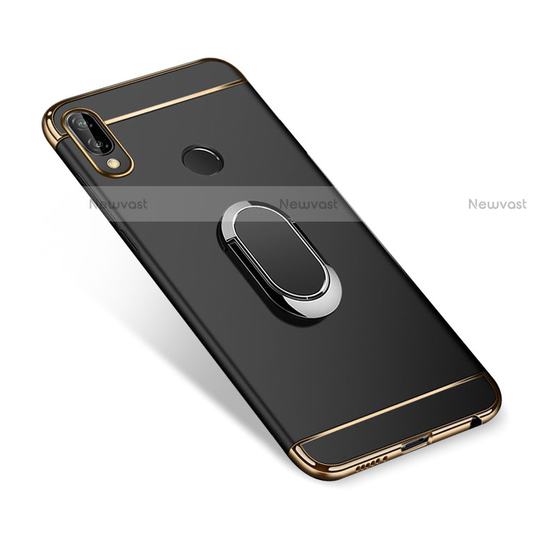 Luxury Metal Frame and Plastic Back Cover with Finger Ring Stand A01 for Huawei Nova 3i Black