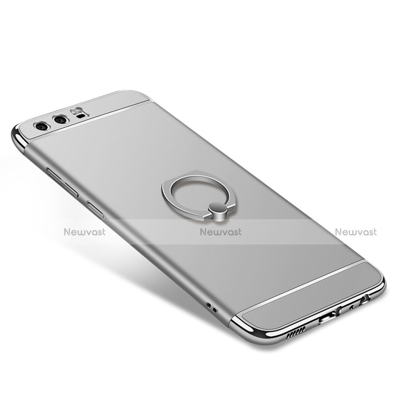 Luxury Metal Frame and Plastic Back Cover with Finger Ring Stand A01 for Huawei P10 Plus