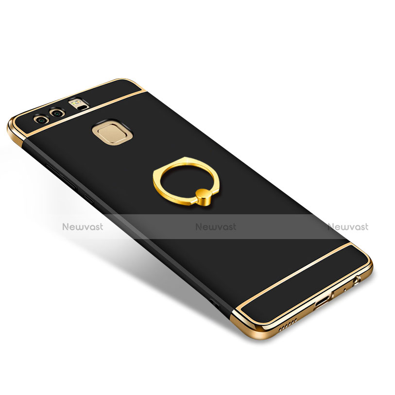 Luxury Metal Frame and Plastic Back Cover with Finger Ring Stand A01 for Huawei P9
