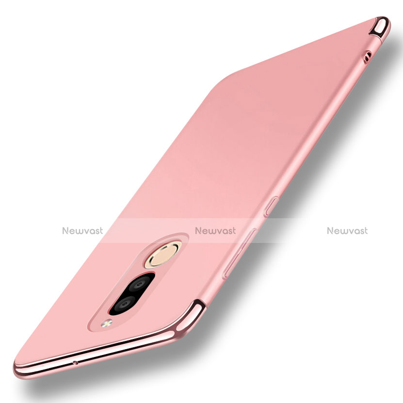 Luxury Metal Frame and Plastic Back Cover with Finger Ring Stand A01 for Huawei Rhone Rose Gold