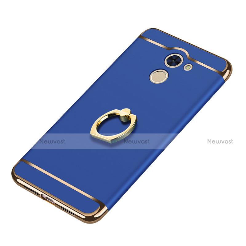 Luxury Metal Frame and Plastic Back Cover with Finger Ring Stand A01 for Huawei Y7 Prime
