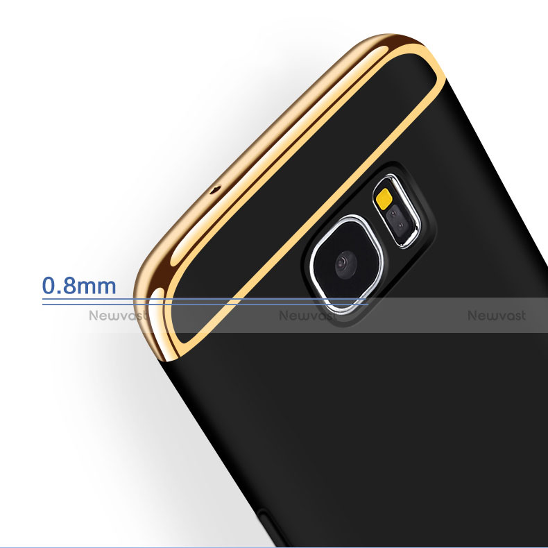 Luxury Metal Frame and Plastic Back Cover with Finger Ring Stand A01 for Samsung Galaxy S7 Edge G935F