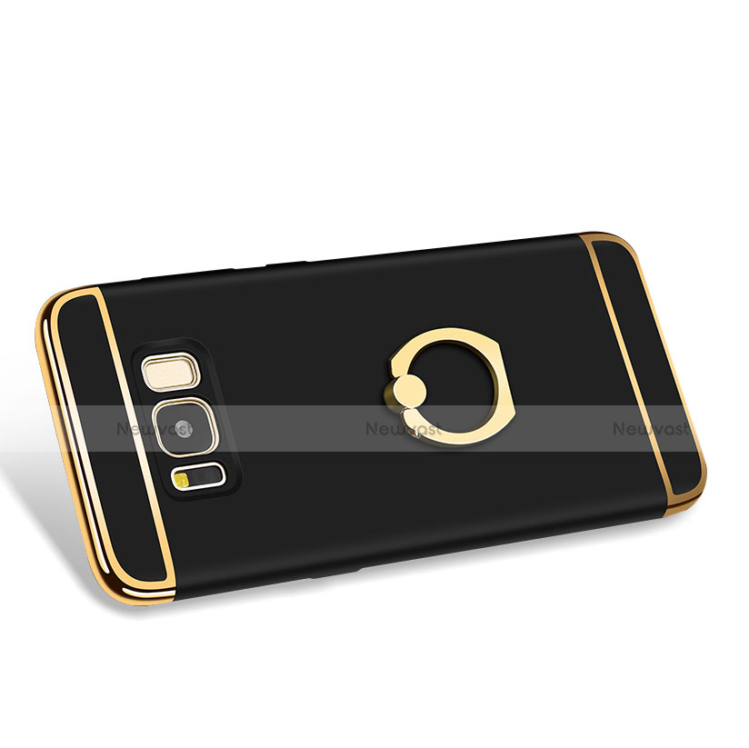 Luxury Metal Frame and Plastic Back Cover with Finger Ring Stand A01 for Samsung Galaxy S8 Plus