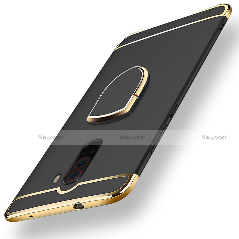 Luxury Metal Frame and Plastic Back Cover with Finger Ring Stand A01 for Xiaomi Pocophone F1