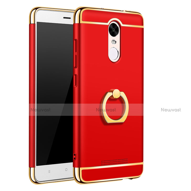 Luxury Metal Frame and Plastic Back Cover with Finger Ring Stand A01 for Xiaomi Redmi Note 3