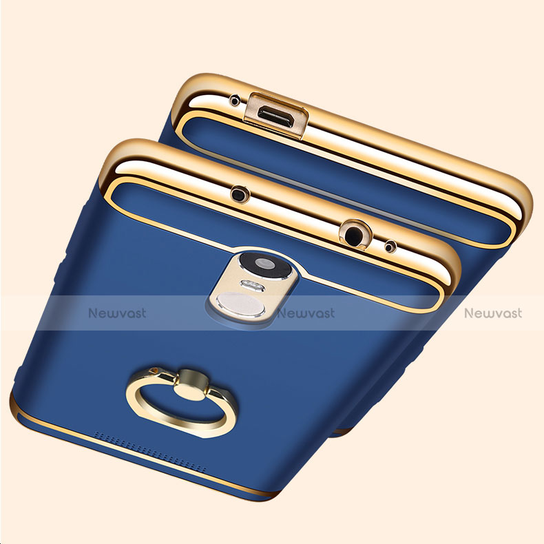 Luxury Metal Frame and Plastic Back Cover with Finger Ring Stand A01 for Xiaomi Redmi Note 3 MediaTek