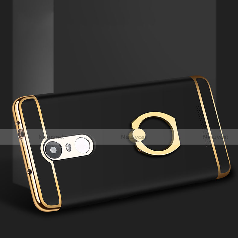 Luxury Metal Frame and Plastic Back Cover with Finger Ring Stand A01 for Xiaomi Redmi Note 3 MediaTek