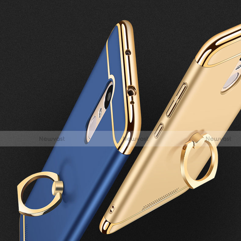 Luxury Metal Frame and Plastic Back Cover with Finger Ring Stand A01 for Xiaomi Redmi Note 3 Pro