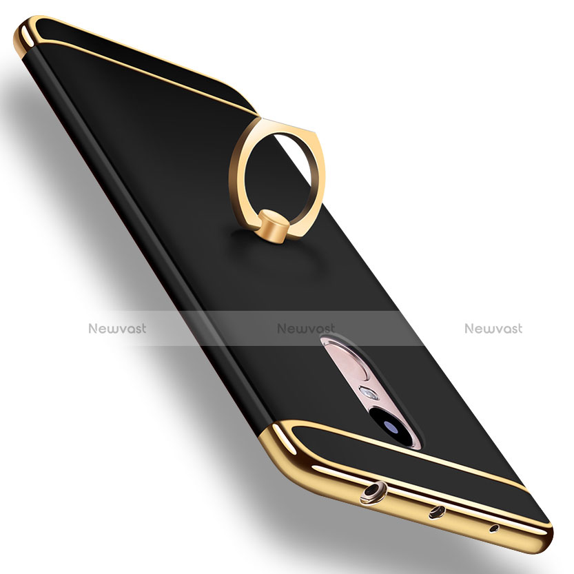 Luxury Metal Frame and Plastic Back Cover with Finger Ring Stand A01 for Xiaomi Redmi Note 4X High Edition