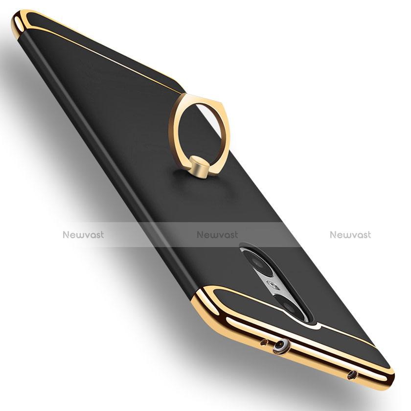 Luxury Metal Frame and Plastic Back Cover with Finger Ring Stand A01 for Xiaomi Redmi Pro Black