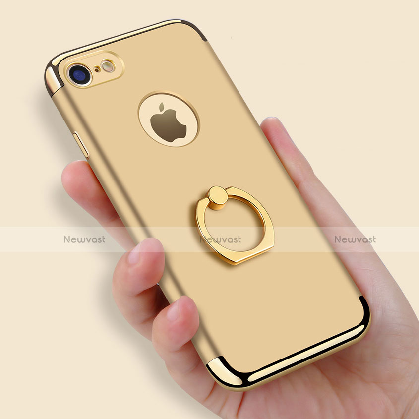 Luxury Metal Frame and Plastic Back Cover with Finger Ring Stand A02 for Apple iPhone 7