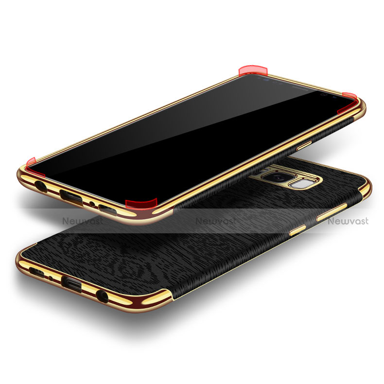 Luxury Metal Frame and Plastic Back Cover with Finger Ring Stand A02 for Samsung Galaxy S8