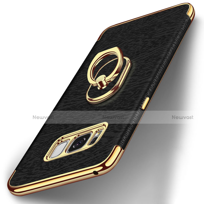 Luxury Metal Frame and Plastic Back Cover with Finger Ring Stand A02 for Samsung Galaxy S8 Plus