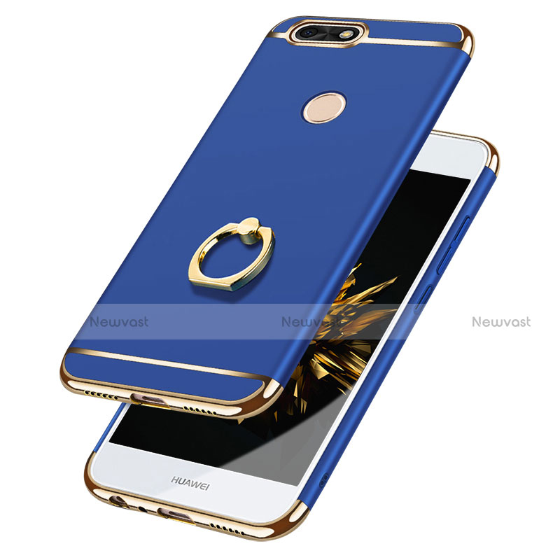 Luxury Metal Frame and Plastic Back Cover with Finger Ring Stand A06 for Huawei Y6 Pro (2017)