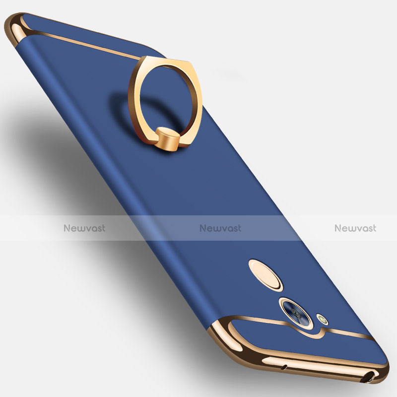 Luxury Metal Frame and Plastic Back Cover with Finger Ring Stand and Lanyard for Huawei Honor 6C