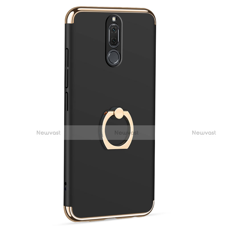 Luxury Metal Frame and Plastic Back Cover with Finger Ring Stand for Huawei Maimang 6 Black