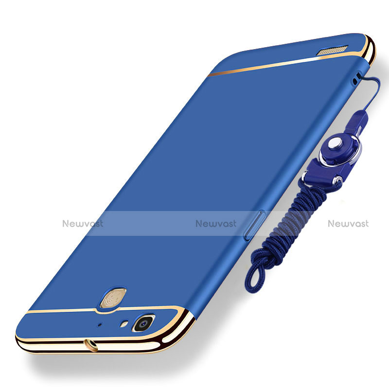 Luxury Metal Frame and Plastic Back Cover with Lanyard for Huawei Enjoy 5S