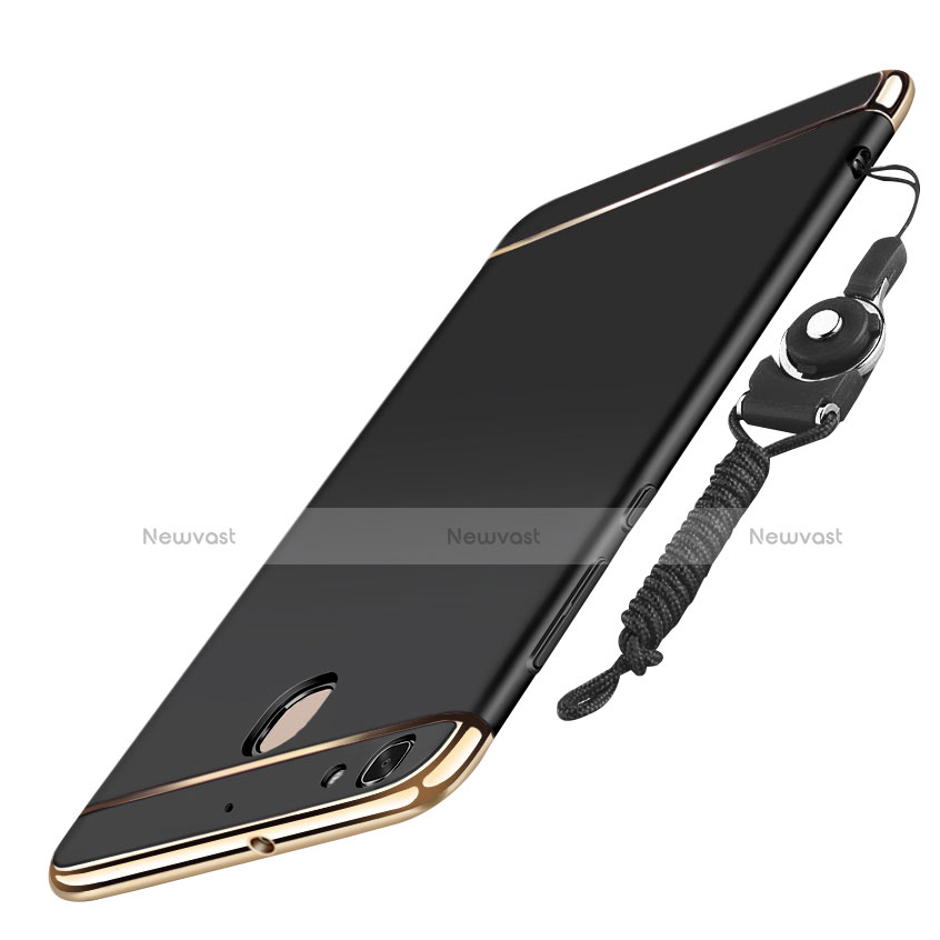 Luxury Metal Frame and Plastic Back Cover with Lanyard for Huawei Enjoy 5S