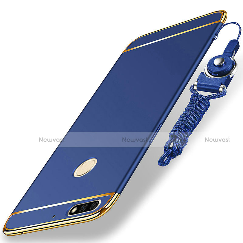 Luxury Metal Frame and Plastic Back Cover with Lanyard for Huawei Honor 7C