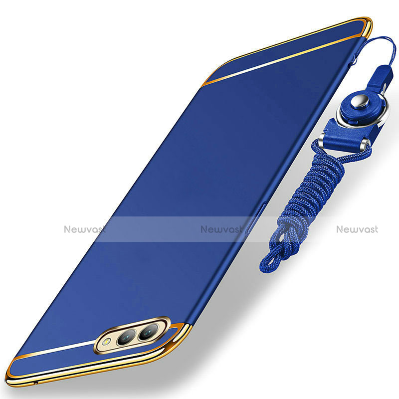 Luxury Metal Frame and Plastic Back Cover with Lanyard for Huawei Honor V10
