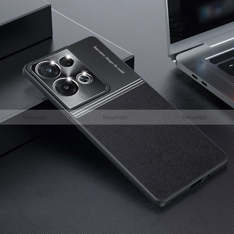 Luxury Metal Frame and Silicone Back Cover Case for Oppo Reno8 5G Black