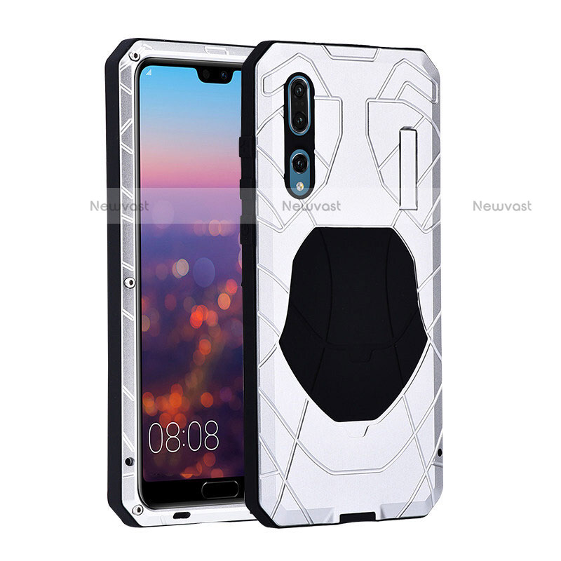 Luxury Metal Frame and Silicone Back Cover Case K01 for Huawei P20 Pro