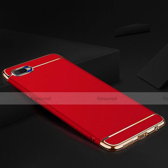 Luxury Metal Frame and Silicone Back Cover Case M02 for Oppo R17 Neo Red