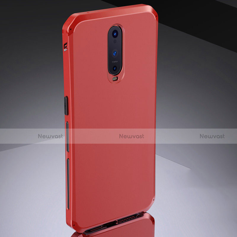 Luxury Metal Frame and Silicone Back Cover Case M02 for Oppo RX17 Pro Red