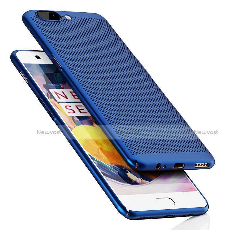 Mesh Hole Hard Rigid Case Back Cover for OnePlus 5 Blue