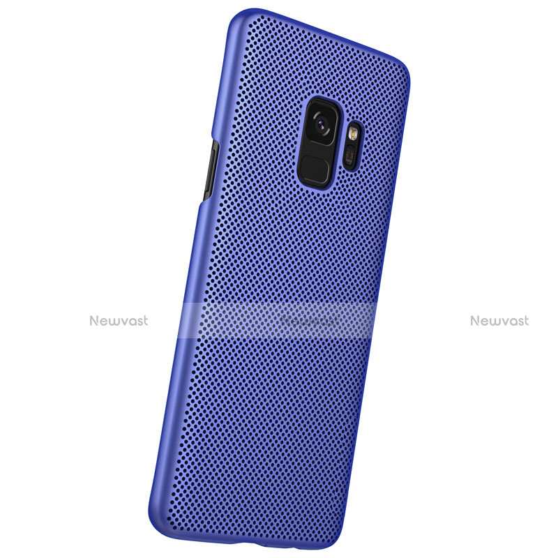 Mesh Hole Hard Rigid Case Back Cover for Samsung Galaxy S9 Blue