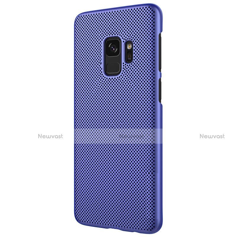 Mesh Hole Hard Rigid Case Back Cover for Samsung Galaxy S9 Blue