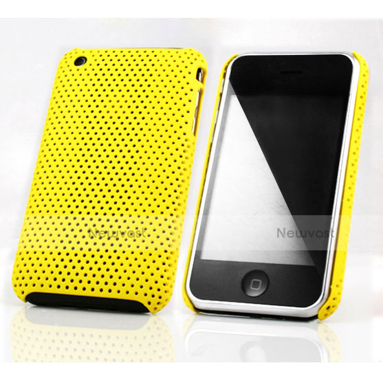 Mesh Hole Hard Rigid Cover for Apple iPhone 3G 3GS Yellow