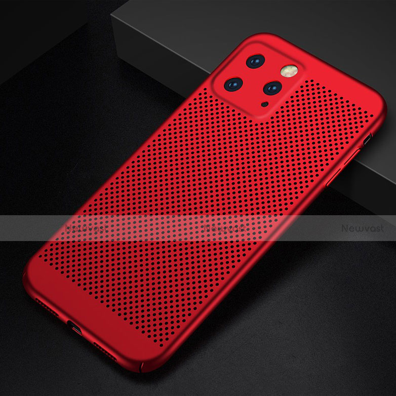 Mesh Hole Hard Rigid Snap On Case Cover for Apple iPhone 11 Pro Max Red