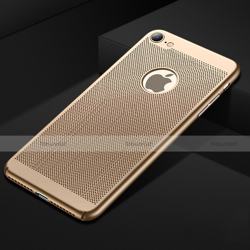 Mesh Hole Hard Rigid Snap On Case Cover for Apple iPhone 7 Gold