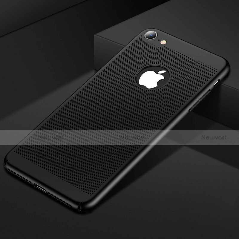 Mesh Hole Hard Rigid Snap On Case Cover for Apple iPhone 8 Black