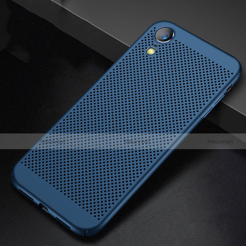 Mesh Hole Hard Rigid Snap On Case Cover for Apple iPhone XR Blue