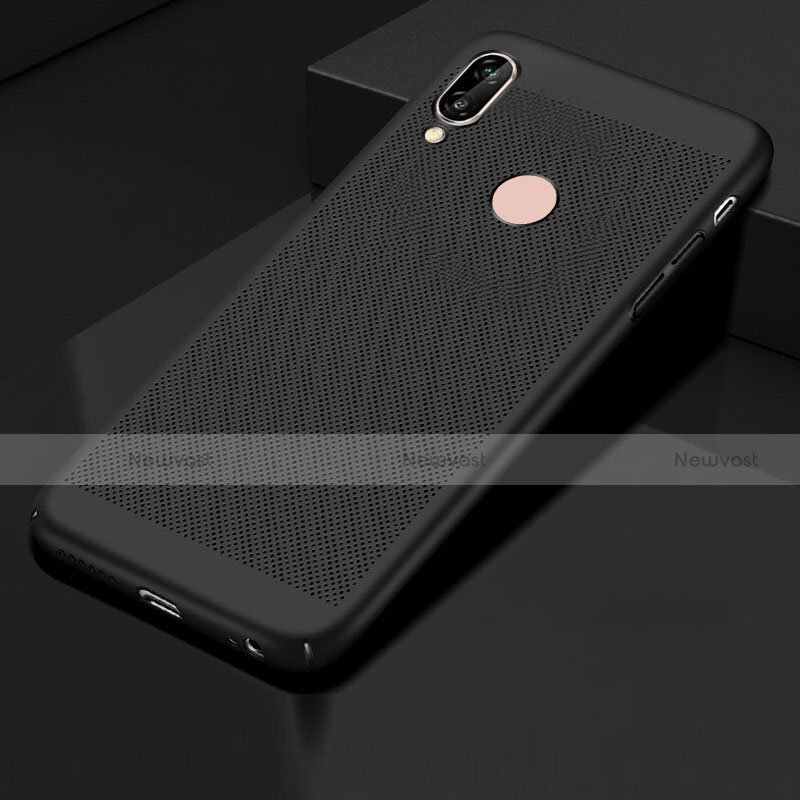 Mesh Hole Hard Rigid Snap On Case Cover for Huawei Honor 10 Lite Black