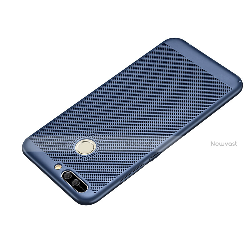 Mesh Hole Hard Rigid Snap On Case Cover for Huawei Honor V9 Blue