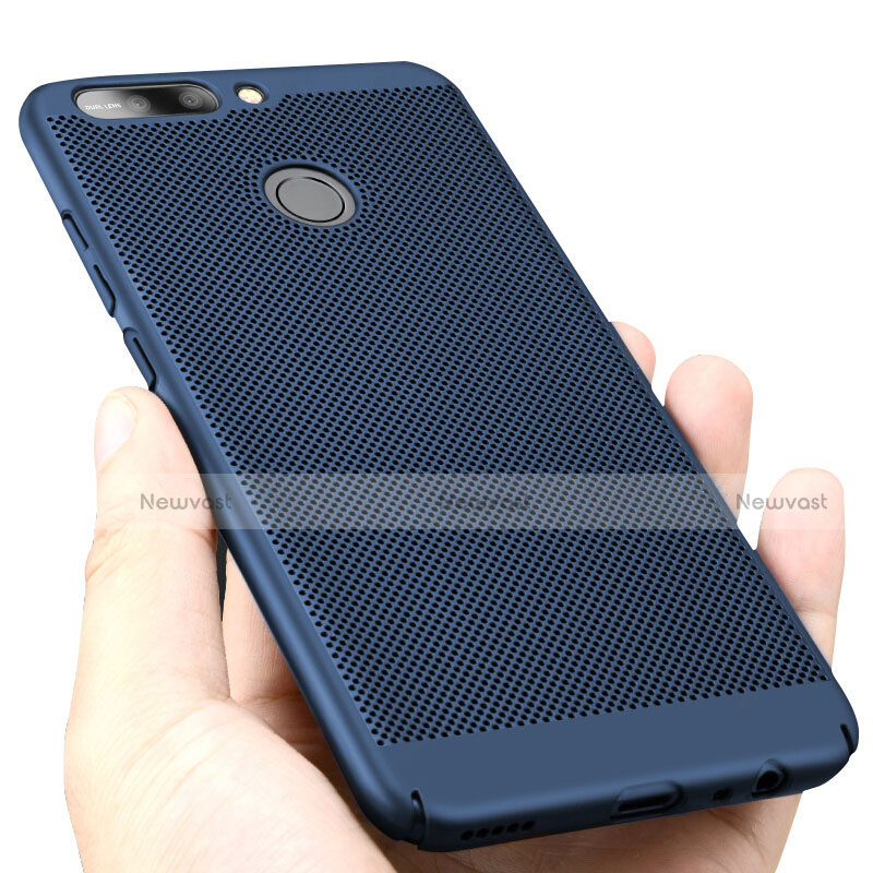 Mesh Hole Hard Rigid Snap On Case Cover for Huawei Honor V9 Blue