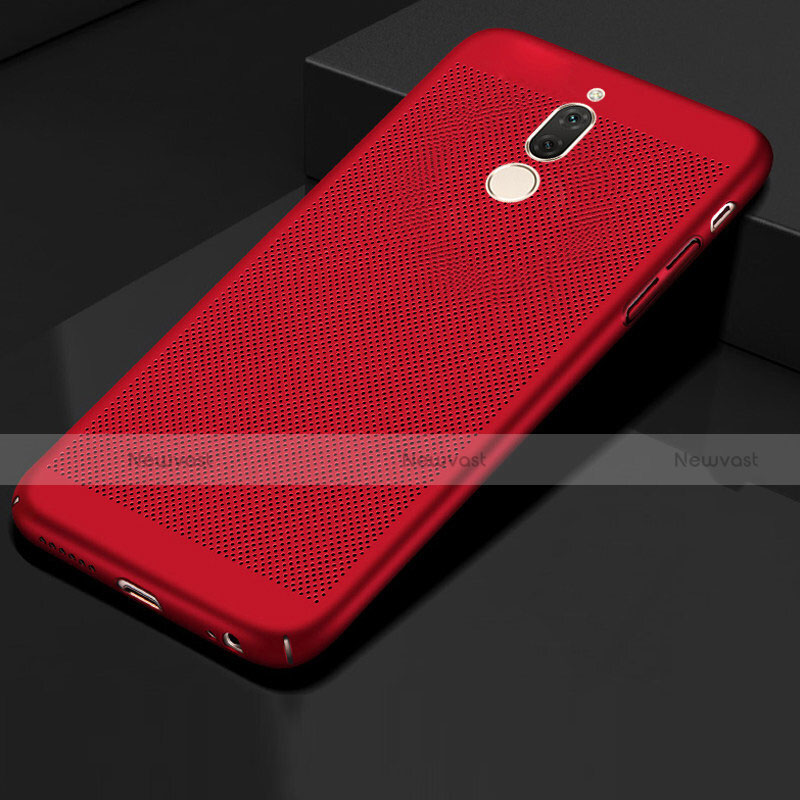 Mesh Hole Hard Rigid Snap On Case Cover for Huawei Mate 10 Lite Red