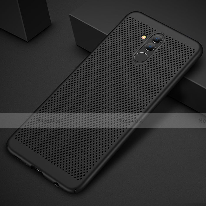 Mesh Hole Hard Rigid Snap On Case Cover for Huawei Mate 20 Lite Black